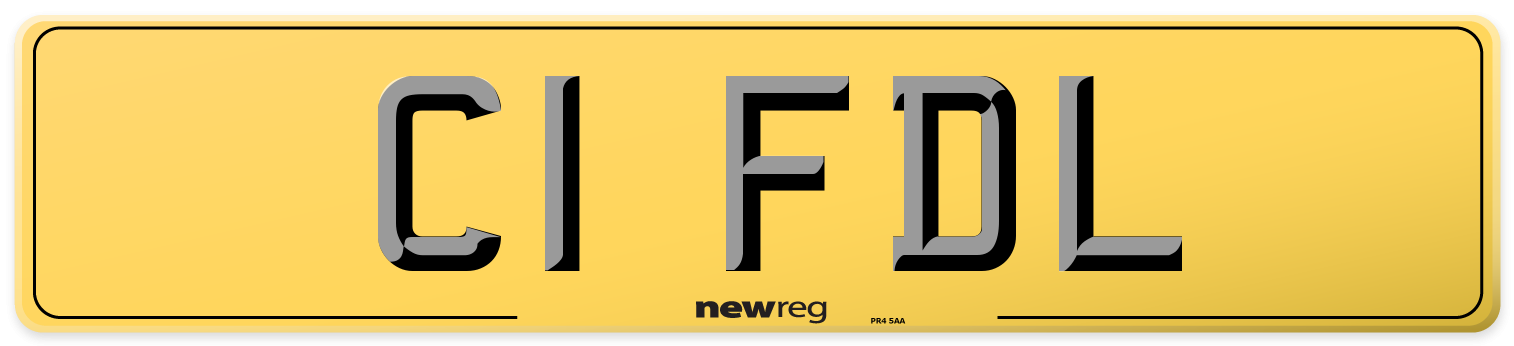 C1 FDL Rear Number Plate