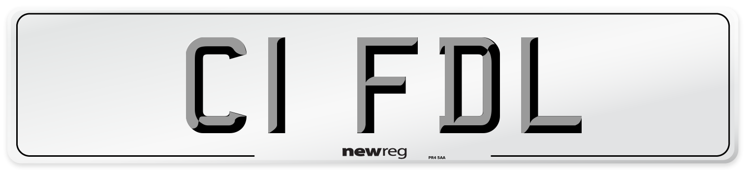 C1 FDL Front Number Plate