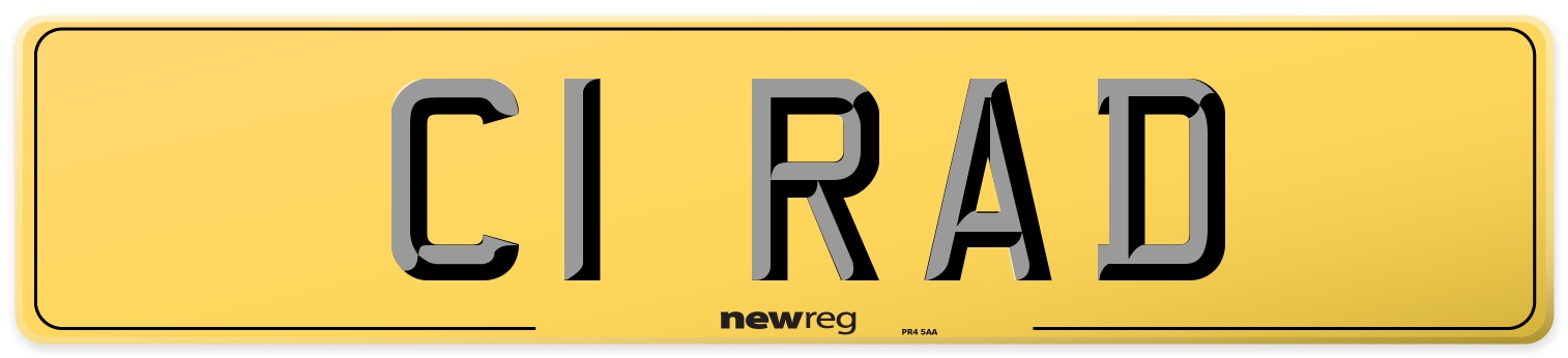 C1 RAD Rear Number Plate