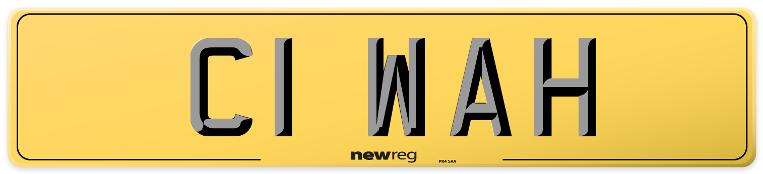 C1 WAH Rear Number Plate