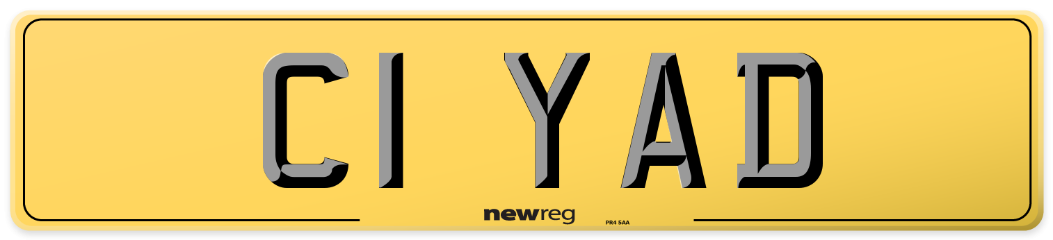 C1 YAD Rear Number Plate