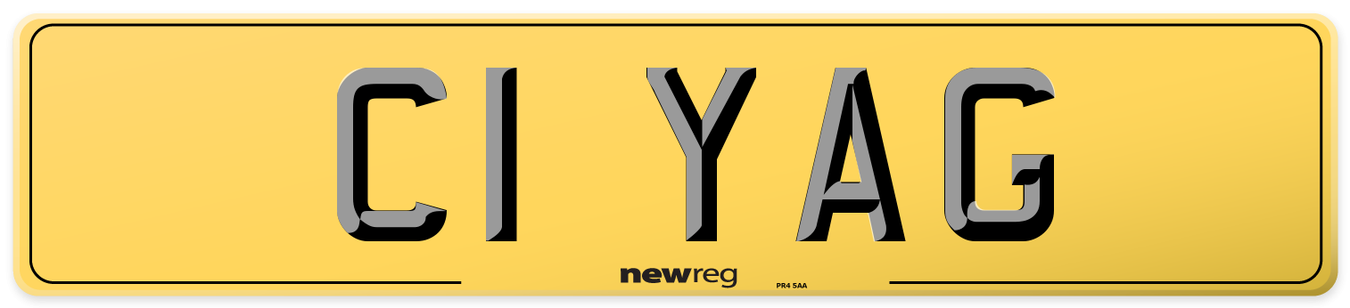 C1 YAG Rear Number Plate