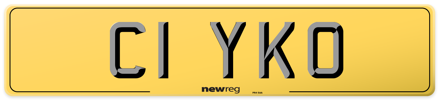 C1 YKO Rear Number Plate