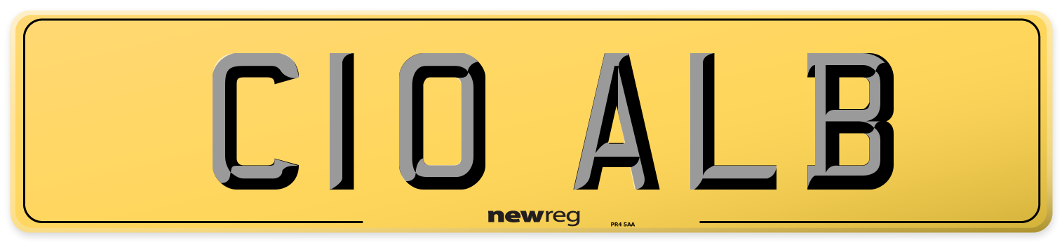 C10 ALB Rear Number Plate