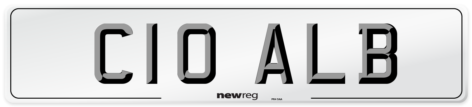 C10 ALB Front Number Plate