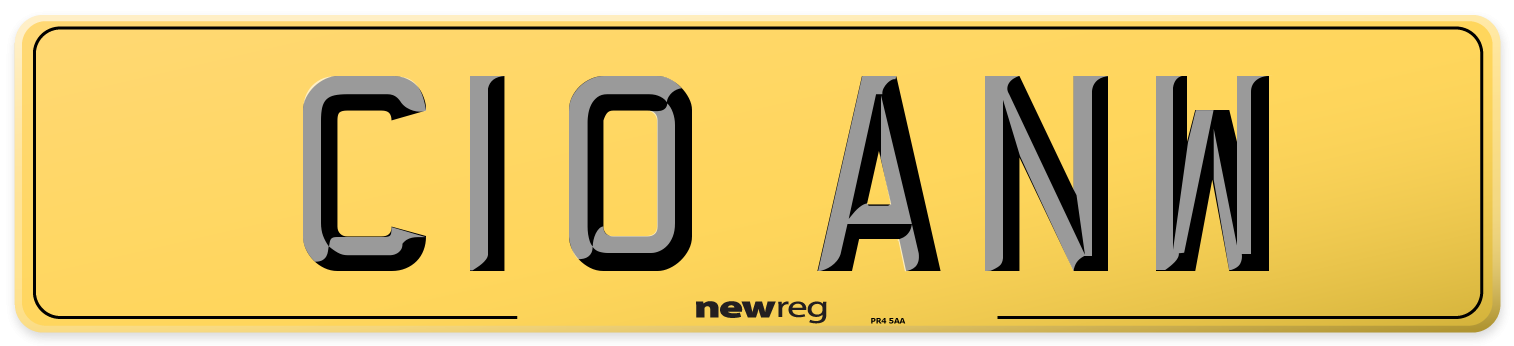 C10 ANW Rear Number Plate