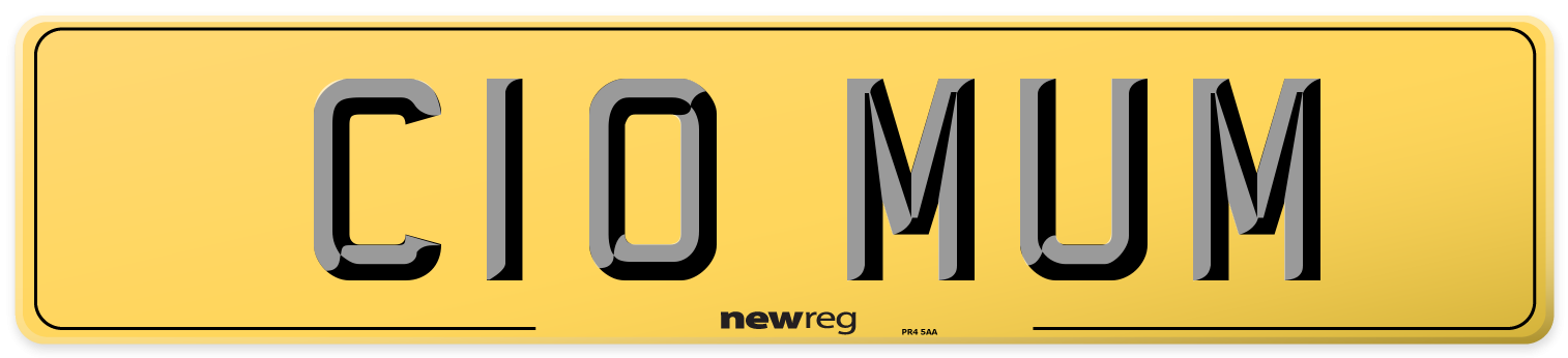 C10 MUM Rear Number Plate