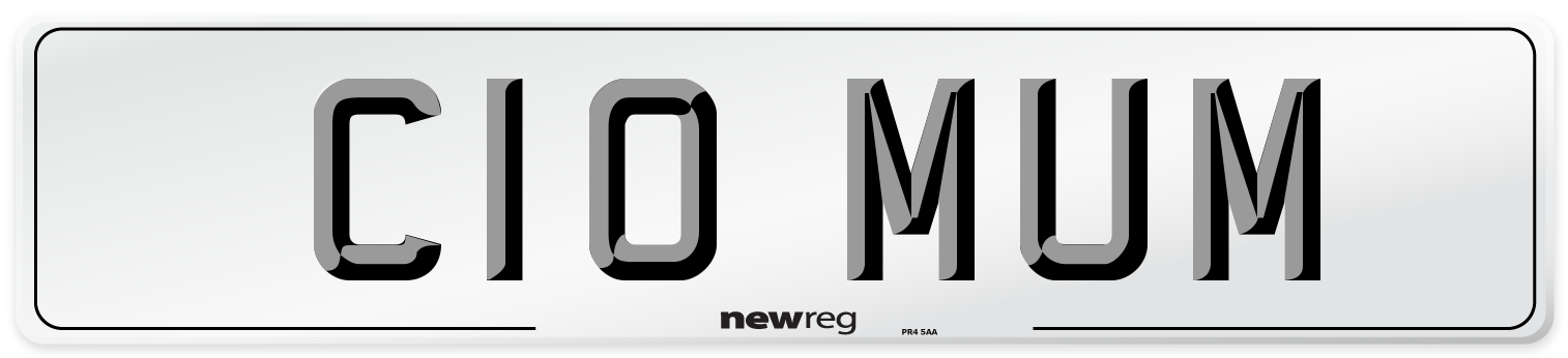 C10 MUM Front Number Plate