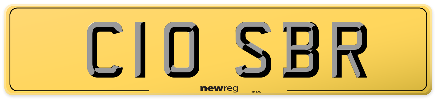 C10 SBR Rear Number Plate