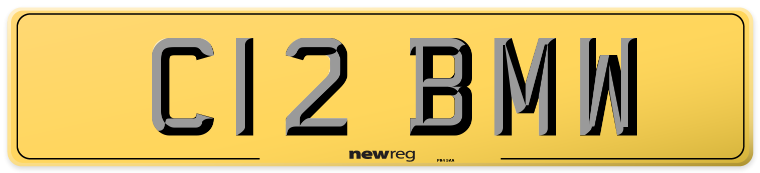 C12 BMW Rear Number Plate