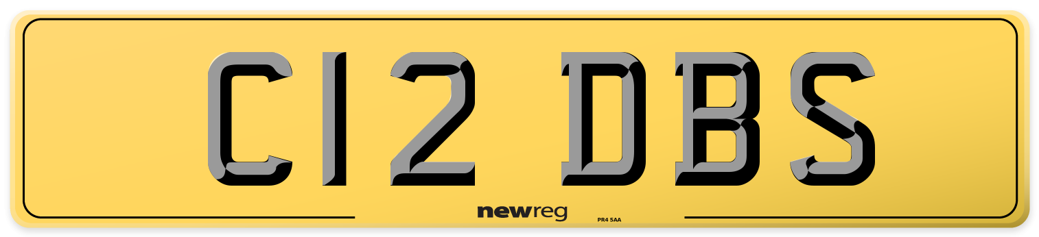 C12 DBS Rear Number Plate