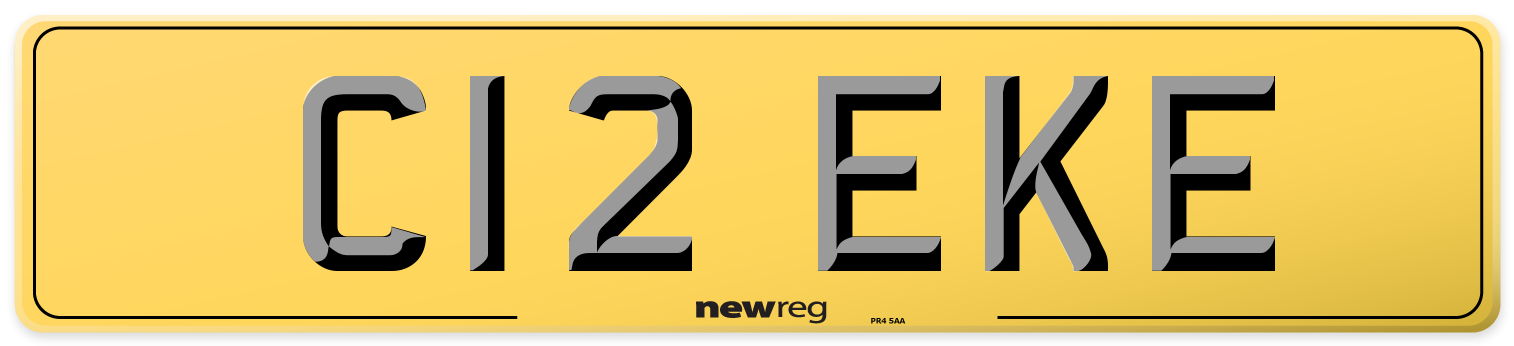 C12 EKE Rear Number Plate