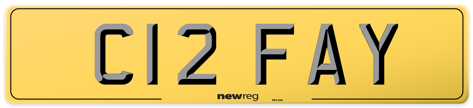 C12 FAY Rear Number Plate