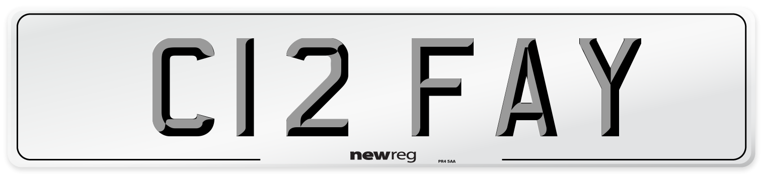 C12 FAY Front Number Plate