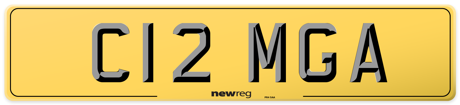 C12 MGA Rear Number Plate