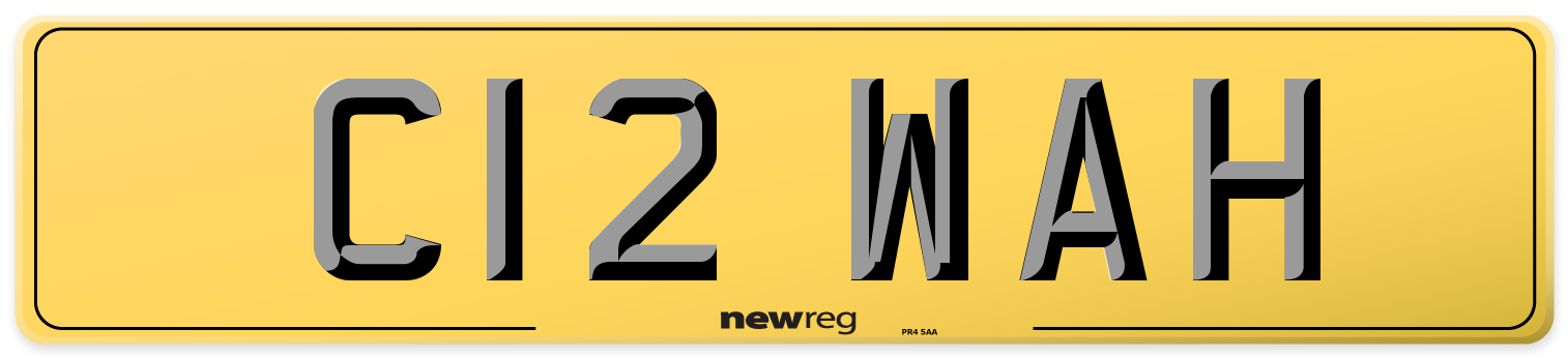 C12 WAH Rear Number Plate