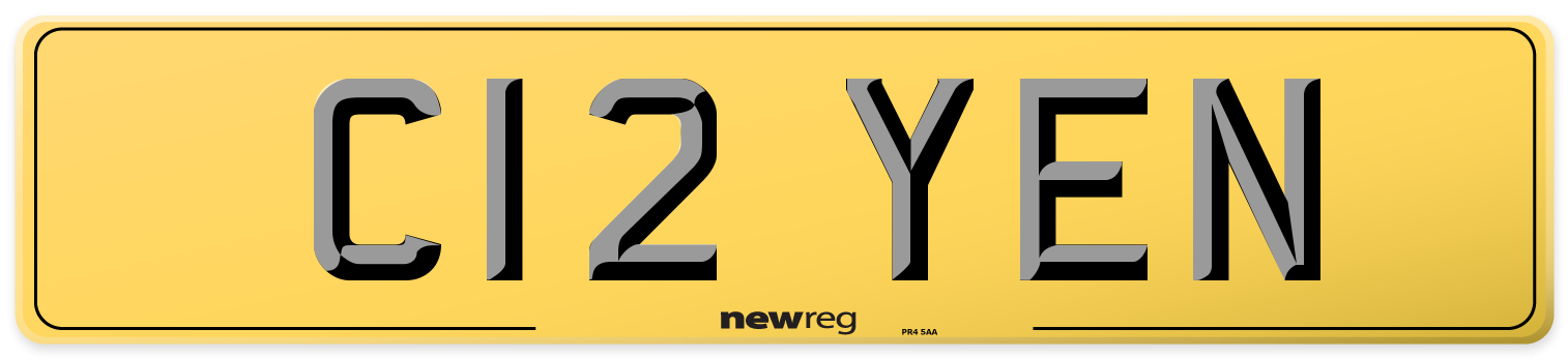 C12 YEN Rear Number Plate