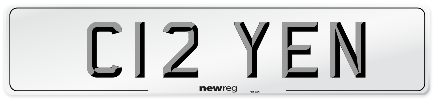 C12 YEN Front Number Plate
