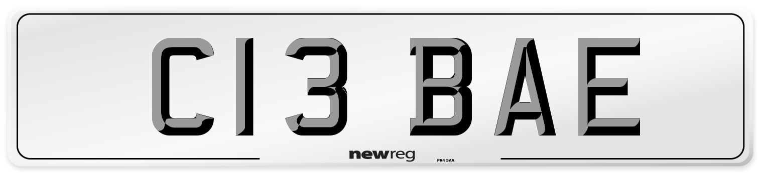 C13 BAE Front Number Plate