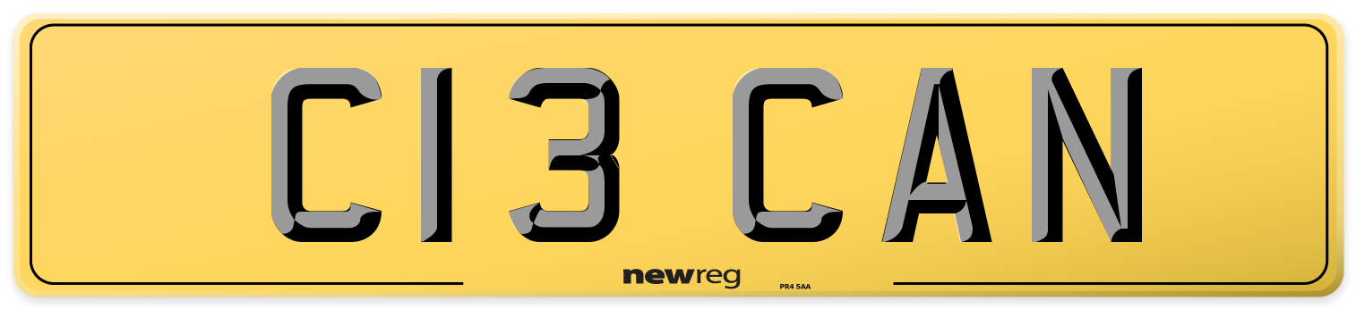 C13 CAN Rear Number Plate