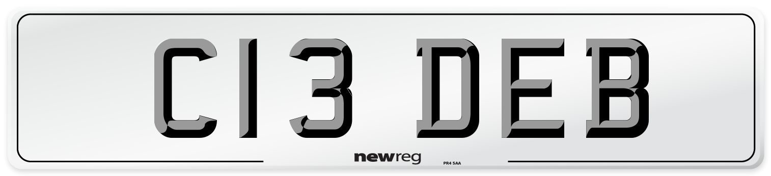 C13 DEB Front Number Plate