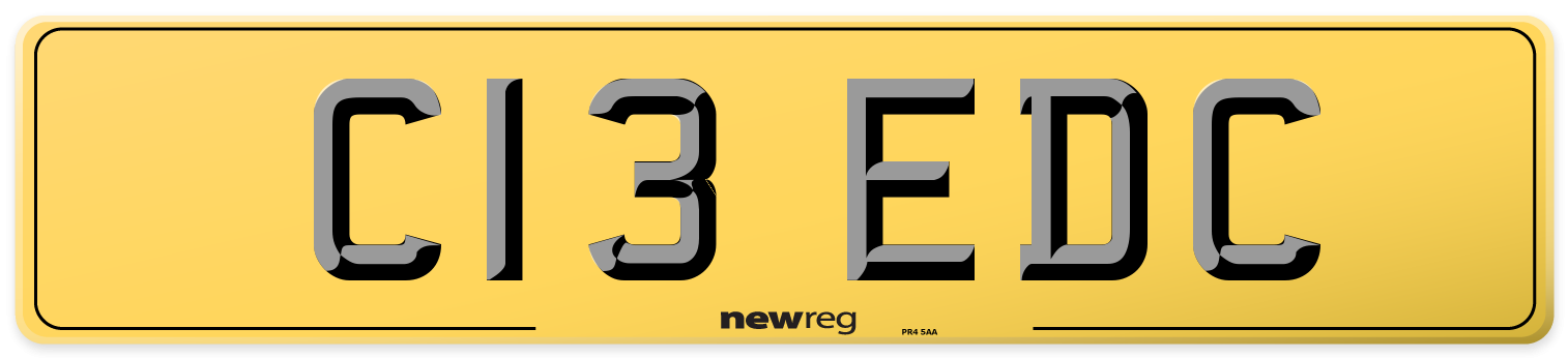 C13 EDC Rear Number Plate