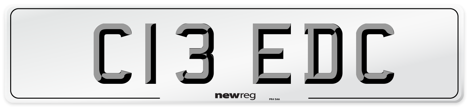 C13 EDC Front Number Plate