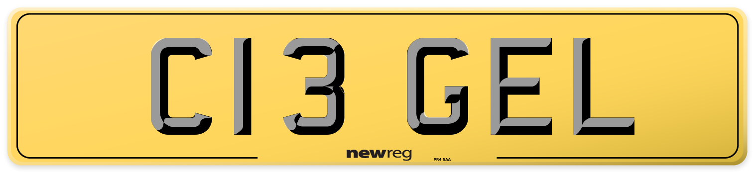 C13 GEL Rear Number Plate