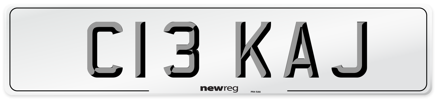 C13 KAJ Front Number Plate