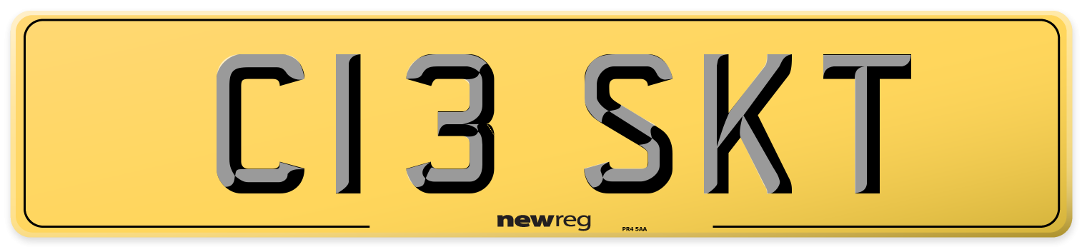C13 SKT Rear Number Plate