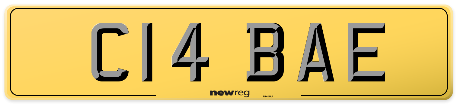 C14 BAE Rear Number Plate
