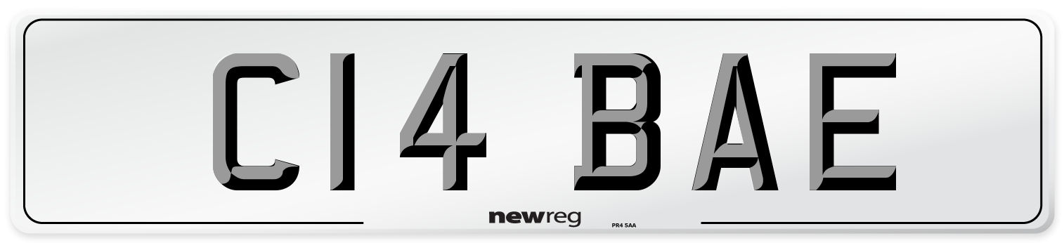 C14 BAE Front Number Plate