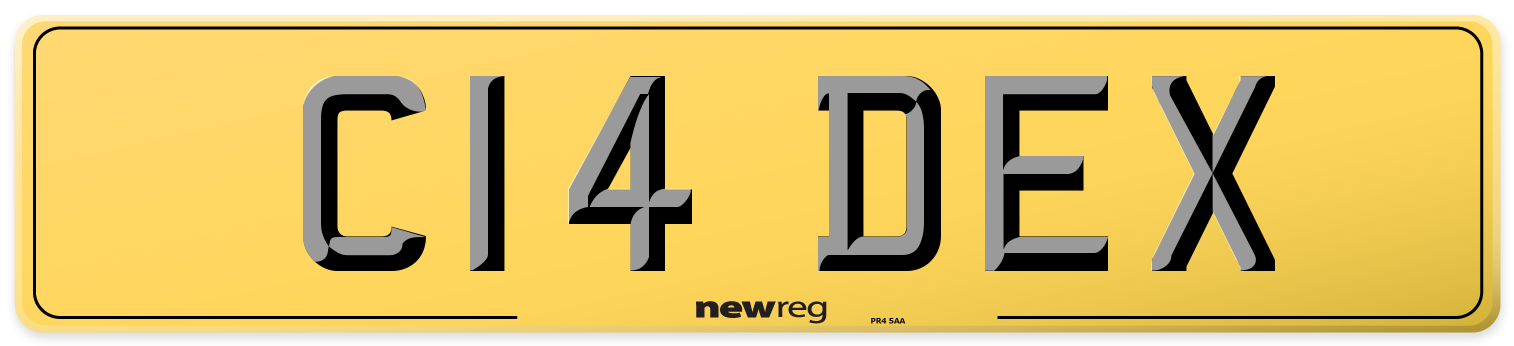 C14 DEX Rear Number Plate