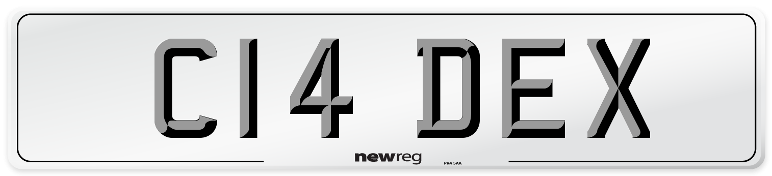 C14 DEX Front Number Plate