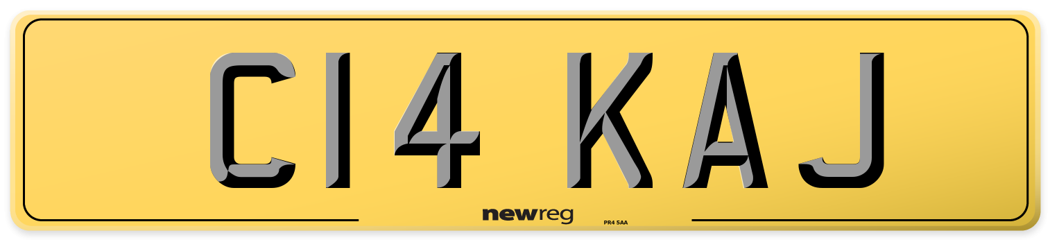 C14 KAJ Rear Number Plate