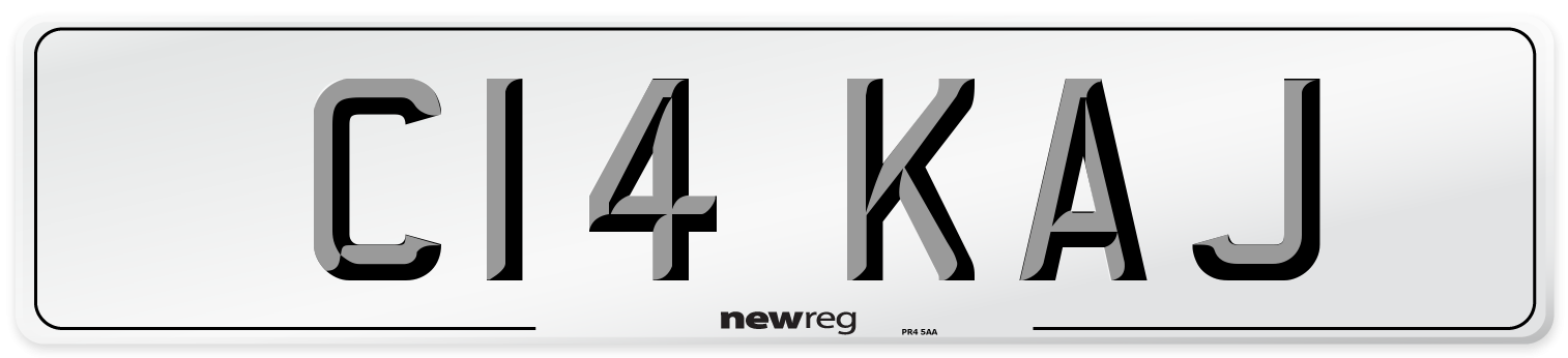 C14 KAJ Front Number Plate