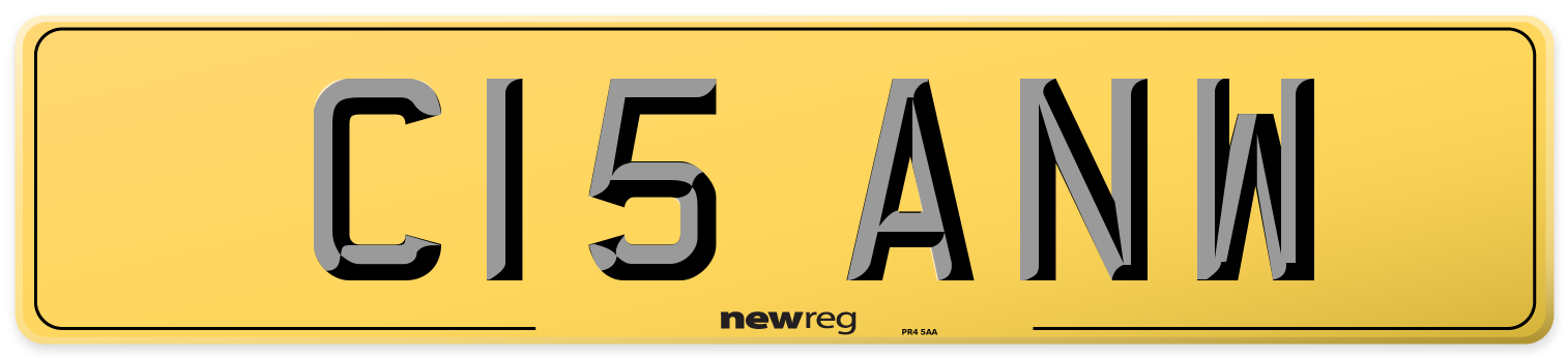 C15 ANW Rear Number Plate