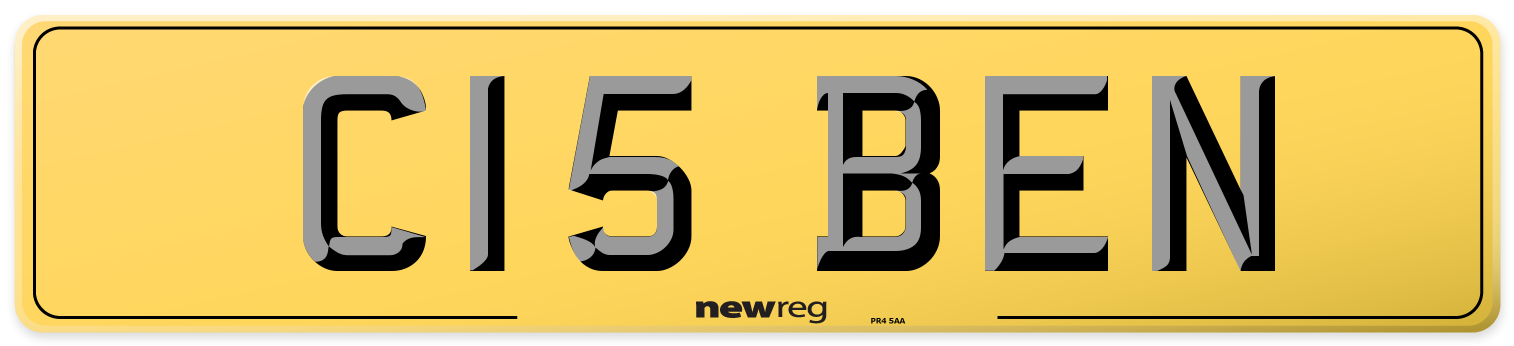 C15 BEN Rear Number Plate