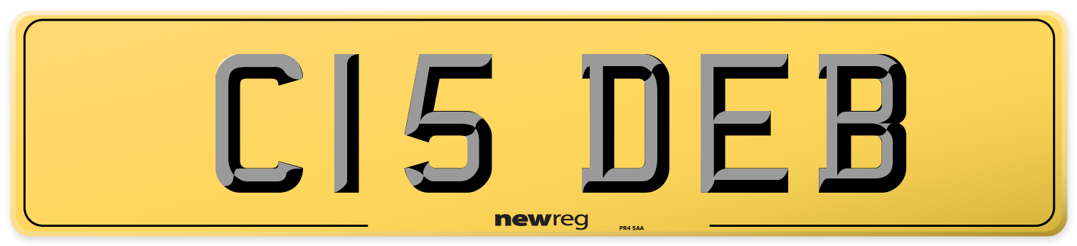 C15 DEB Rear Number Plate