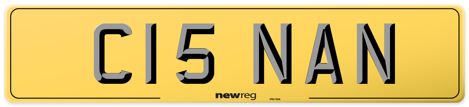 C15 NAN Rear Number Plate