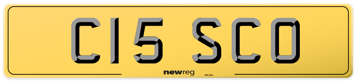 C15 SCO Rear Number Plate