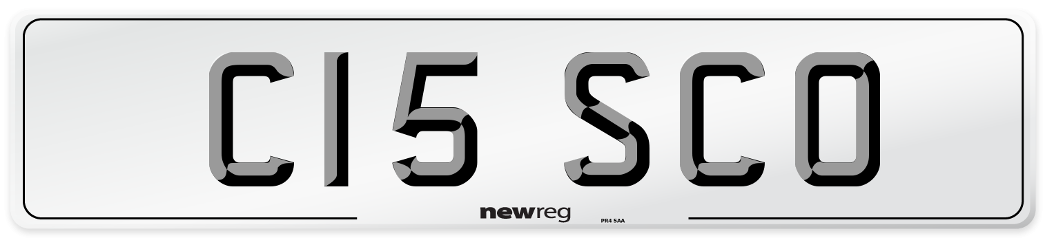 C15 SCO Front Number Plate