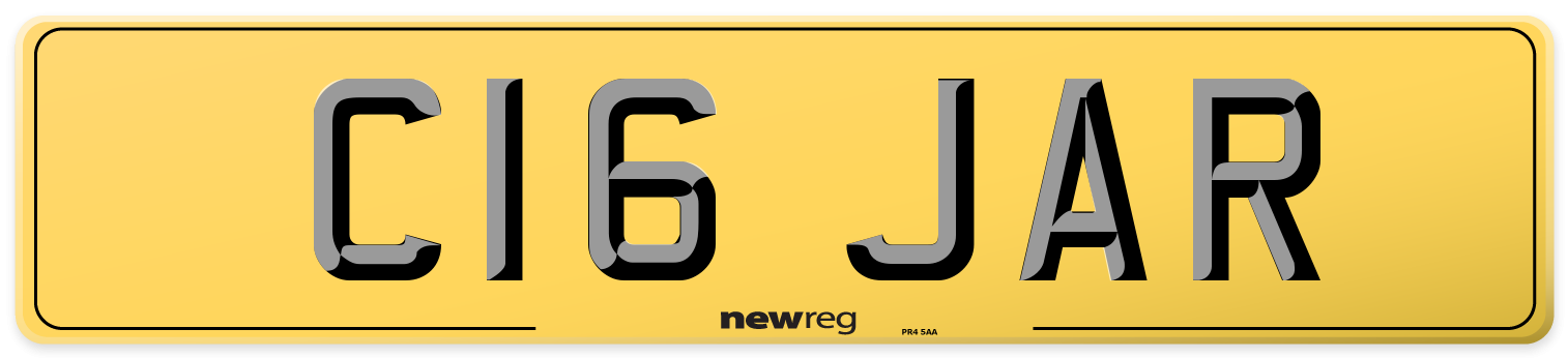 C16 JAR Rear Number Plate