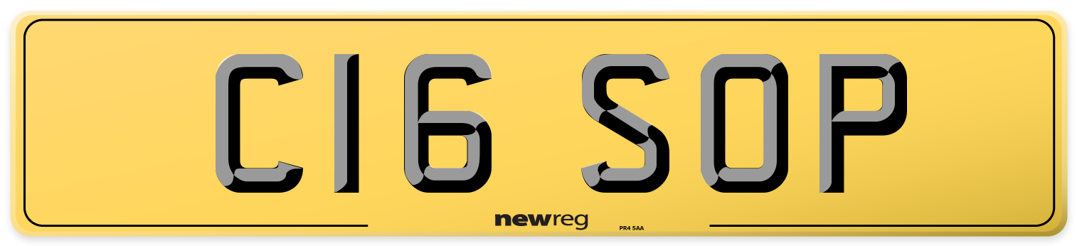 C16 SOP Rear Number Plate