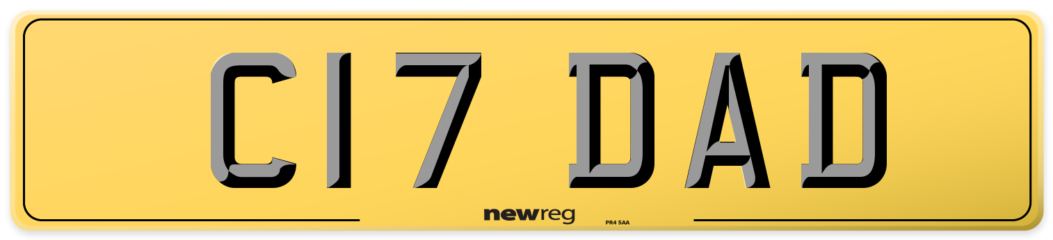 C17 DAD Rear Number Plate
