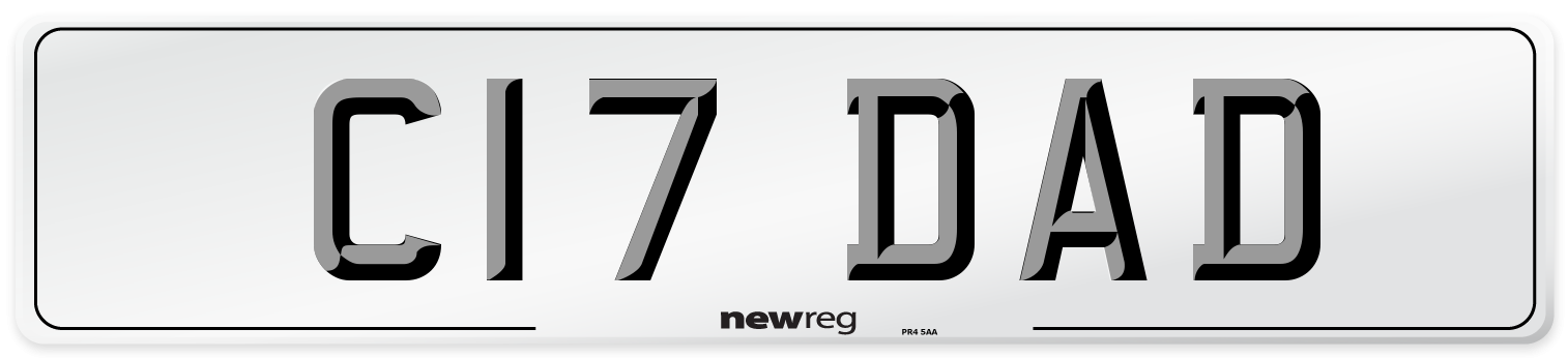 C17 DAD Front Number Plate