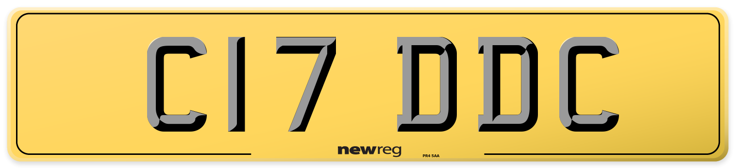 C17 DDC Rear Number Plate