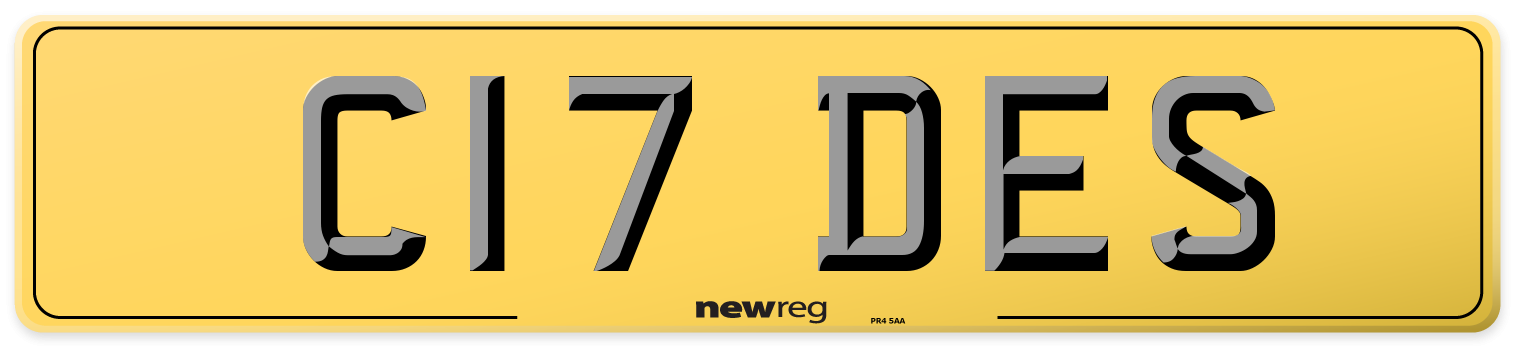 C17 DES Rear Number Plate