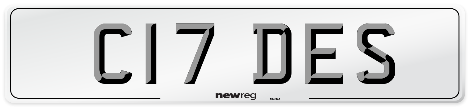 C17 DES Front Number Plate