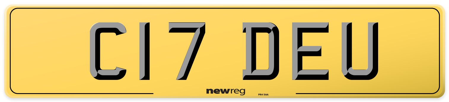 C17 DEU Rear Number Plate